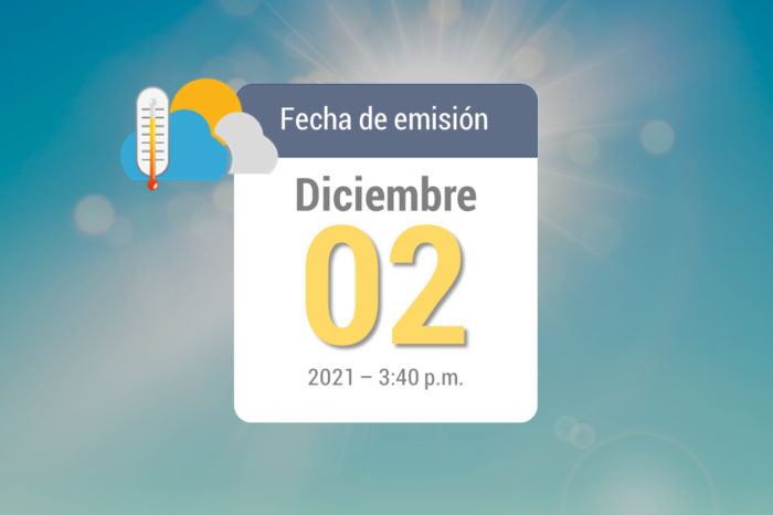 Pronóstico de lluvias semanal,  dic 3 al 9 de 2021