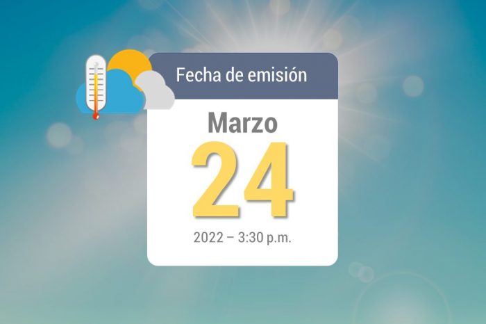 Pronóstico de lluvias semanal,  marzo 25-31 de 2022