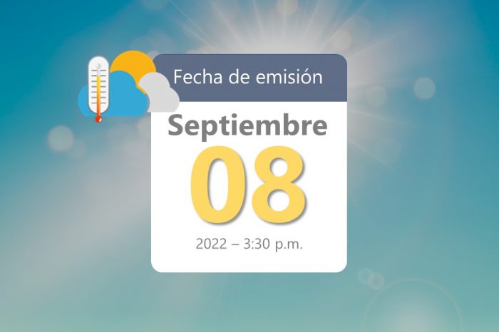 Pronóstico de lluvias semanal, septiembre 9 al 15 de 2022