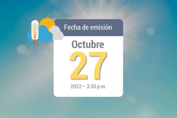 Pronóstico de lluvias semanal, octubre 28 a noviembre 3 de 2022
